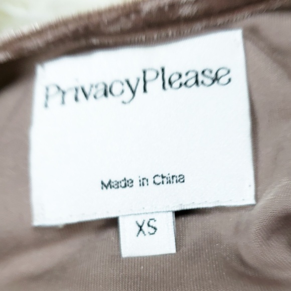 Privacy Please Mocha Downtown Slip Velvet Dress XS - Picture 7 of 8